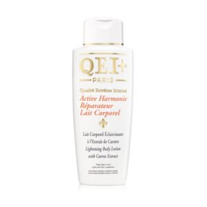 Revitalize your skin with QEI PARIS Lightening Body Lotion - Harmonie Carrot. This enriching formula combines carrot and licorice extracts to brighten and hydrate your skin while targeting dark spots and uneven tone. Lightweight and fast-absorbing, it leaves your skin feeling smooth and radiant. Perfect for daily use on all skin types!