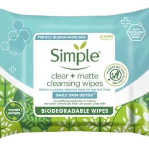 SIMPLE CLEAR + MATTE CLEANSING WIPES