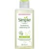 Simple Hydrating Cleansing Oil (125ml) is your ultimate cleansing companion, designed to deeply cleanse while providing essential hydration. This gentle, lightweight formula effectively removes makeup and impurities without stripping the skin of its natural moisture. Product Features: Deep Cleansing Action: Effortlessly lifts away makeup, dirt, and impurities. Skin-Loving Ingredients: Infused with grapeseed oil and enriched with vitamins A and E to nourish and hydrate the skin. Gentle on Sensitive Skin: Hypoallergenic, dermatologically tested, and free from artificial perfumes, colors, and harsh chemicals. Eco-Friendly Packaging: Comes in a bottle made from 100% recycled plastic. Cruelty-Free and Vegan: PETA certified, ensuring no animal testing is involved. Benefits: Hydration: Leaves skin feeling soft, supple, and moisturized. Balance: Maintains the skin’s natural pH levels without causing dryness. No Greasy Residue: Rinses off easily without leaving an oily film behind. Suitable for All Skin Types: Perfect for sensitive skin, making it ideal for everyone. Usage: Apply: Dispense 2-3 drops of cleansing oil into dry hands. Massage: Gently massage onto a dry face, avoiding the eye area. Rinse: Use warm water to rinse thoroughly, revealing clean and hydrated skin.