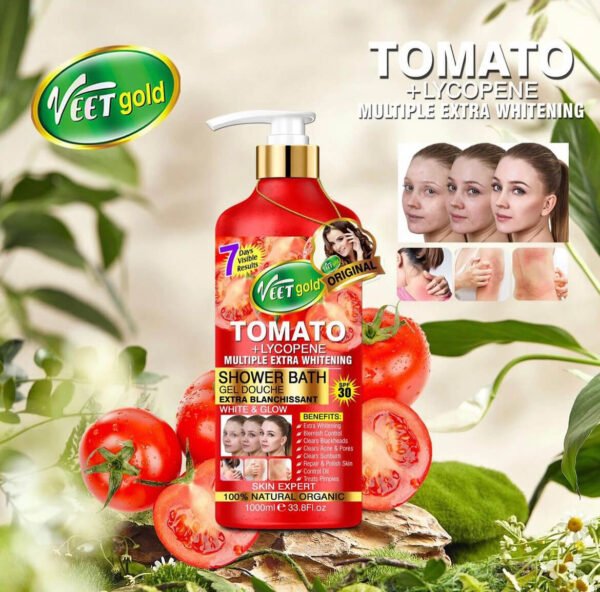 Veet Gold Tomato + Lycopene Extra Whitening Shower Bath White & Glow SPF 30 1000ml