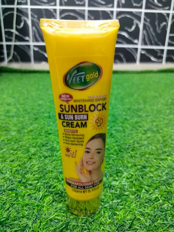 Veetgold Sunblock & Sunburn Cream (150ml).