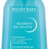 Bioderma Atoderm Gel Douche is a gentle, daily-use shower gel designed specifically for normal to dry sensitive skin. Its soap-free, hypoallergenic formula respects your skin's balance while providing intense hydration. Featuring Bioderma’s exclusive Skin Protect™ Complex, this gel helps reinforce the skin's barrier, leaving it soft, comfortable, and well-hydrated. Features: Hypoallergenic & Soap-Free: Respects skin sensitivity and preserves natural hydration. Skin Protect™ Complex: Strengthens and protects the skin barrier. Suitable for All Ages: Gentle enough for both adults and children, excluding premature infants. Eco-Conscious Packaging: Designed with 100% recyclable plastic. Benefits: Gentle Cleansing: Removes impurities while respecting skin's natural oils. Soothing Formula: Reduces sensations of tightness or discomfort. Hydrating Effects: Keeps skin moisturized, soft, and smooth. Non-Irritating: Ideal for sensitive skin prone to dryness. Usage: Apply the gel to damp skin. Gently massage to create a lather. Rinse thoroughly. For enhanced results, follow with a moisturizing product from the Atoderm range. This refreshing, moisturizing gel is a great choice for those with sensitive skin who seek a gentle yet effective cleansing solution for both face and body.