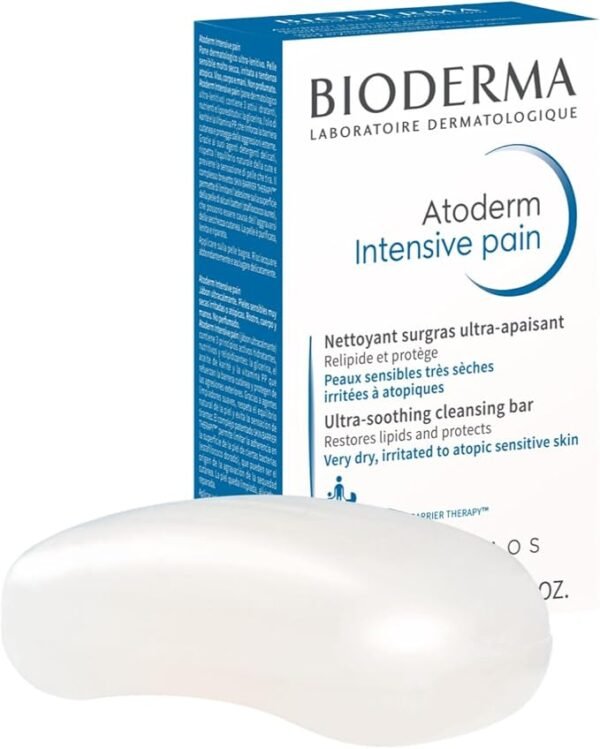 Bioderma Atoderm Intensive Pain Ultra-Soothing Cleansing Bar for Very Dry to Atopic Skin, 150g