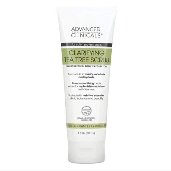 Advanced clinicals clarifying tea tree scrub 237ml
