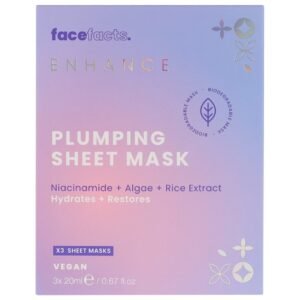 FACE FACTS ENHANCE PLUMPING X3 SHEET MASK 20ML