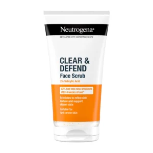 neutrogena clear & defend face scrub