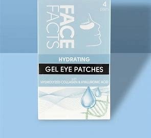 Face Facts Eye Gel Patches Hydrolyzed Collagen + Hyaluronic Acid 4pairs