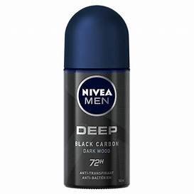 NIVEA MEN DEEP BLACK CARBON DARK WOOD 72H ROLL ON 50ML