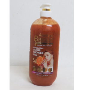 always bright daily whitening ascorbic acid & collagen exfoliating scrub shower gel 1000ml